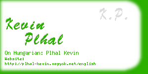 kevin plhal business card
